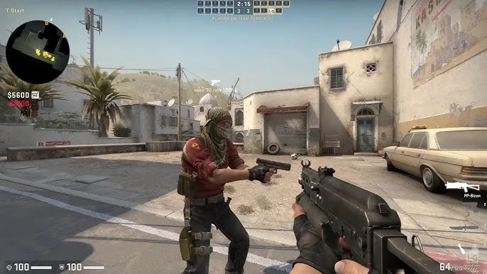CSGO gameplay on Dust2 showing the classic CS:GO experience